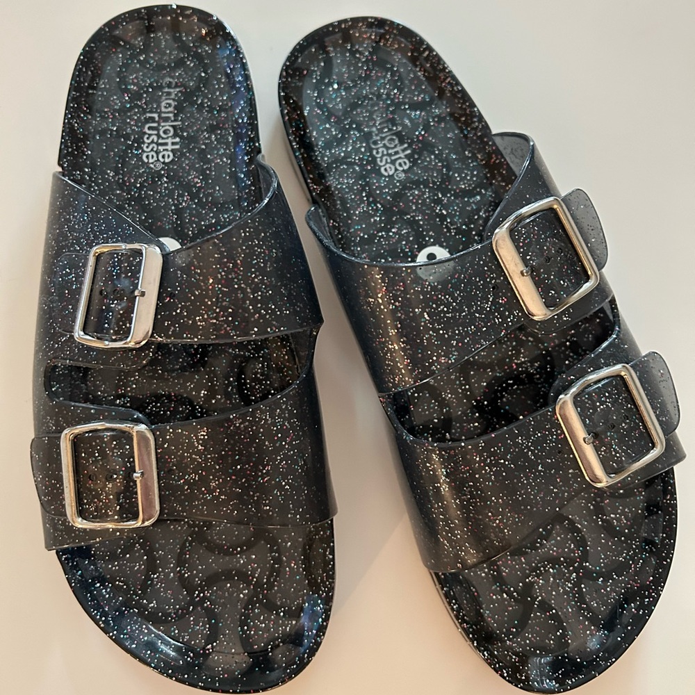 Sparkly jelly sandals